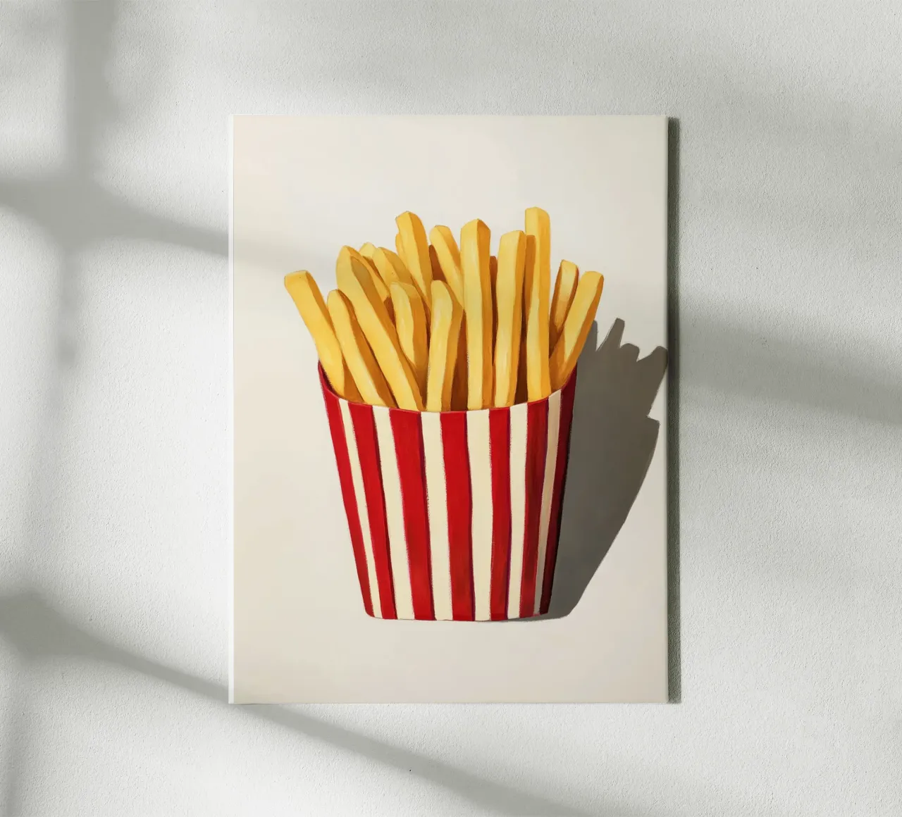 Fresh retro fries, red canvas with Floater frame by Carinaprint