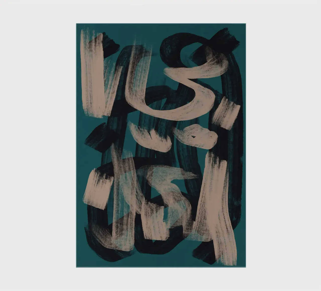 Dry brush abstract in dark green notebook by Little Dean