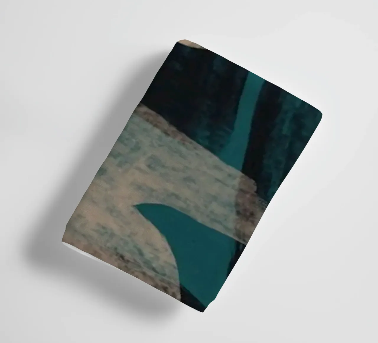 Dry brush abstract in dark green towel by Little Dean