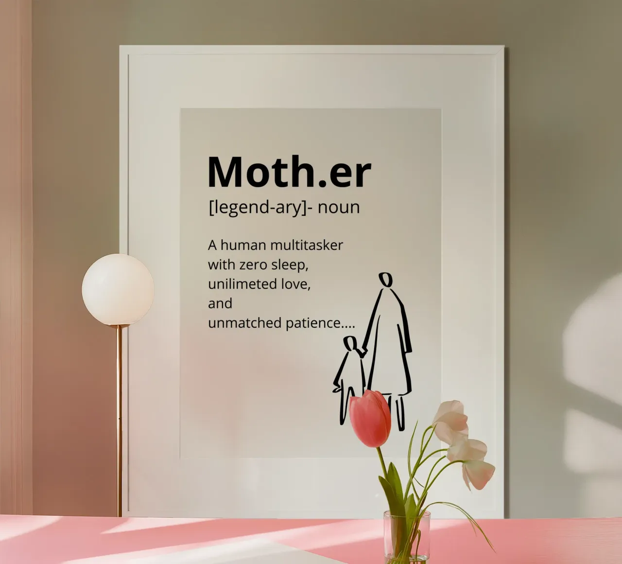 Definition of "Mother poster con telaio in legno da ramosashop