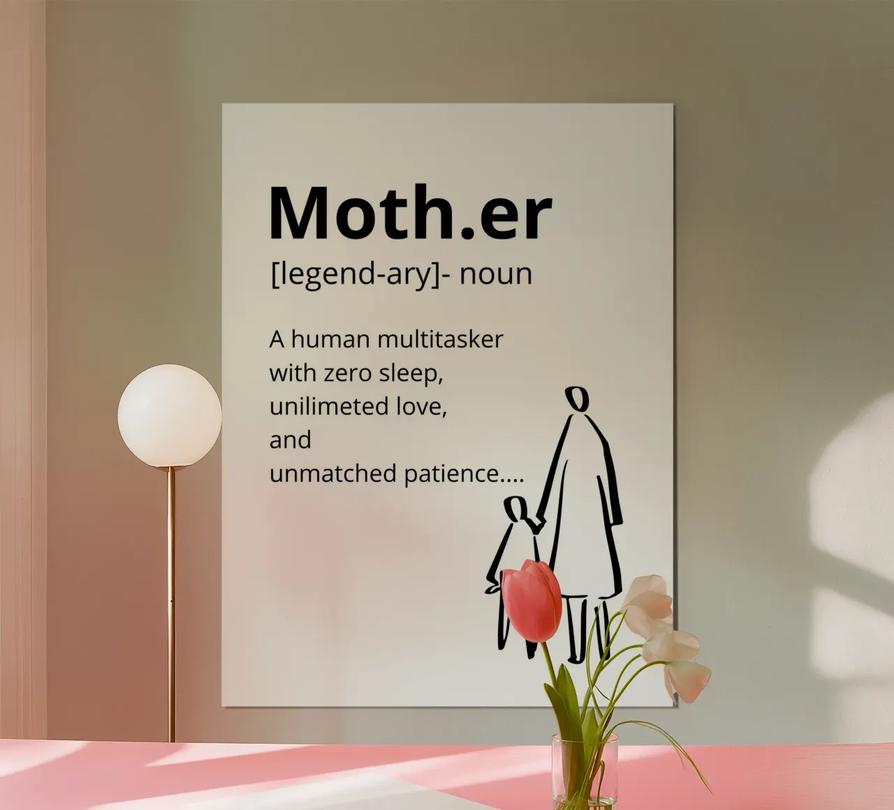 Definition of "Mother poster con telaio in legno da ramosashop