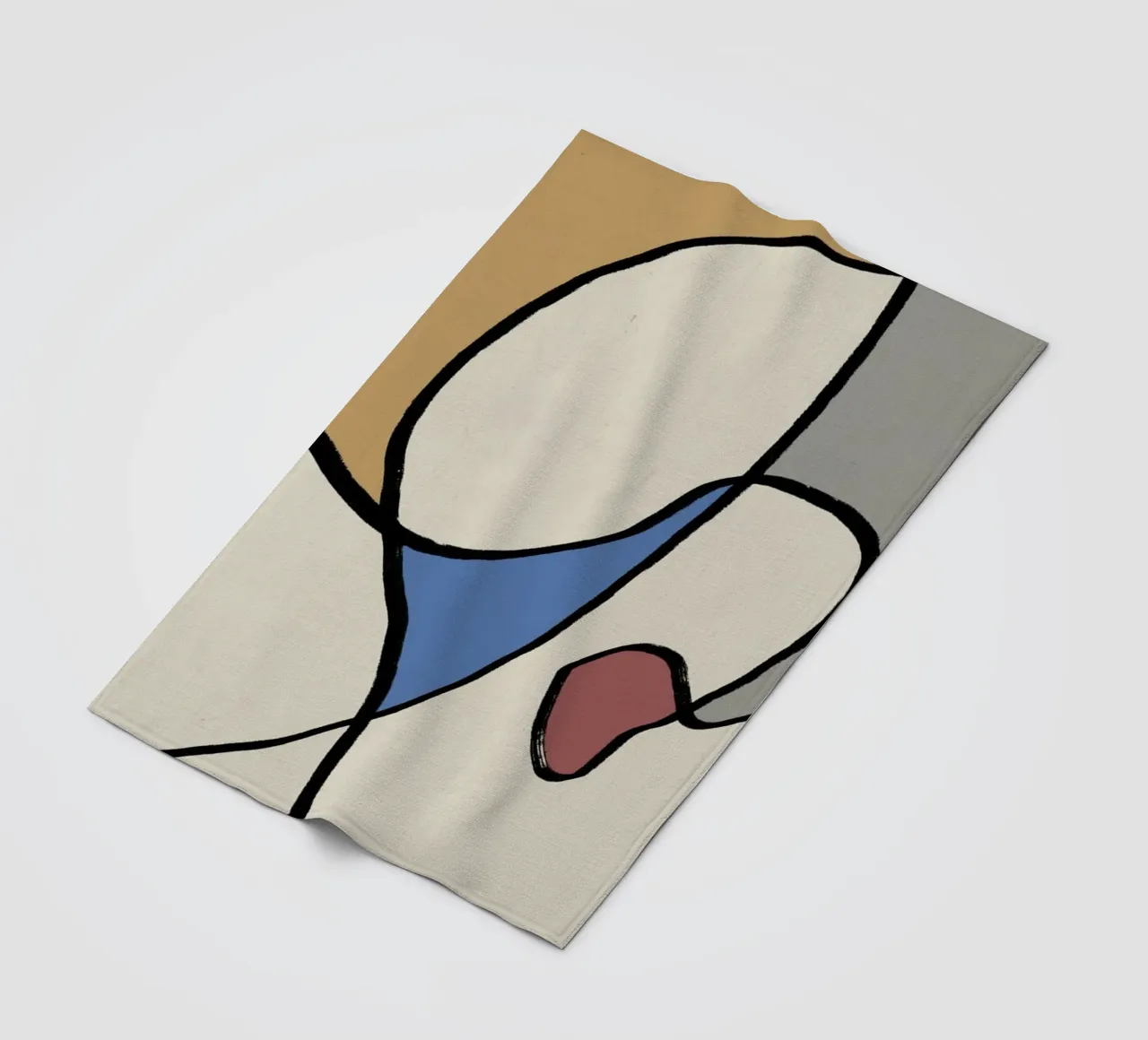 Minimal graceful line art abstract 05 coperta in pile da Little Dean