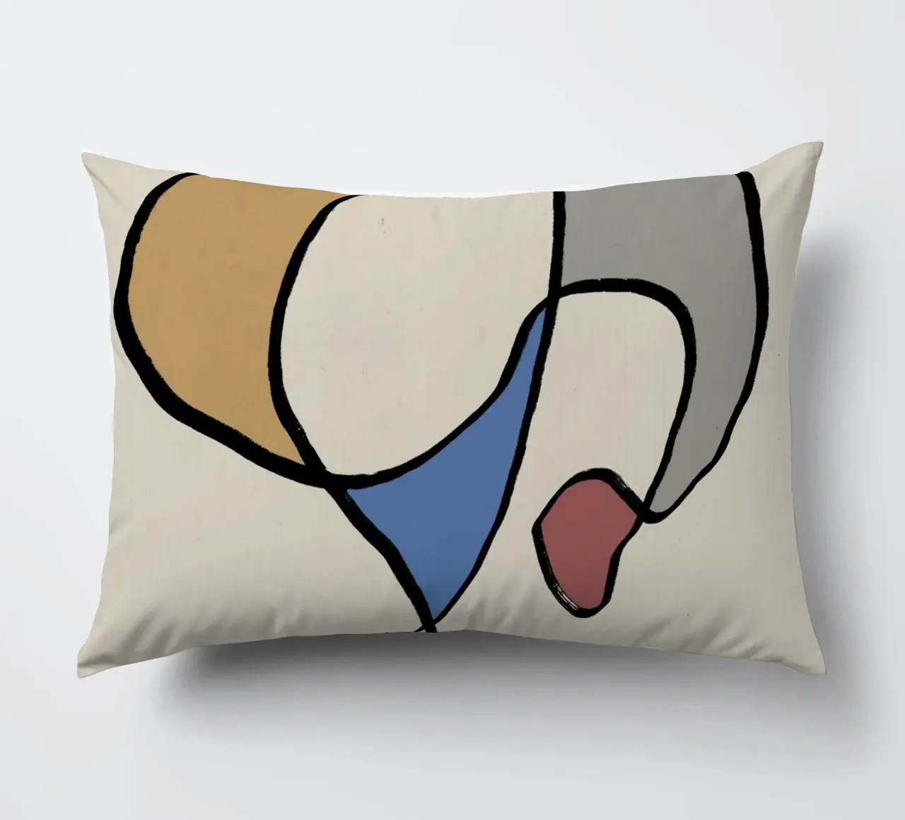 Minimal graceful line art abstract 05 cuscino da Little Dean