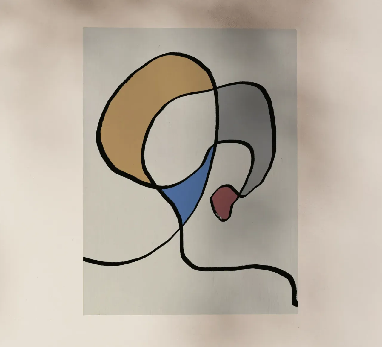 Minimal graceful line art abstract 05 pellicola backlit da Little Dean