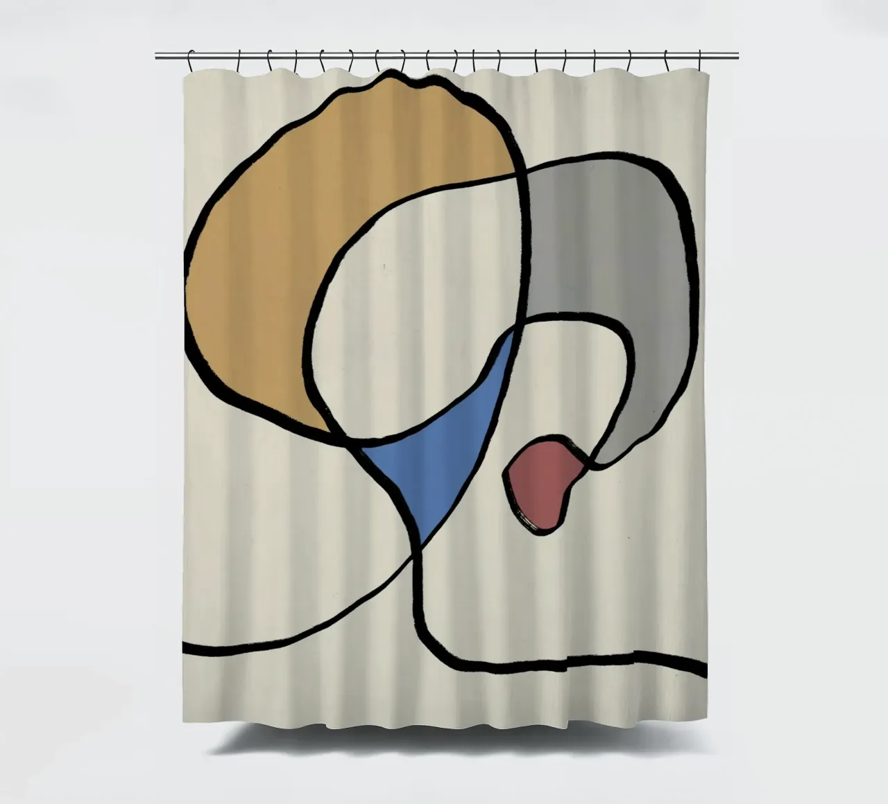 Minimal graceful line art abstract 05 tenda da doccia da Little Dean