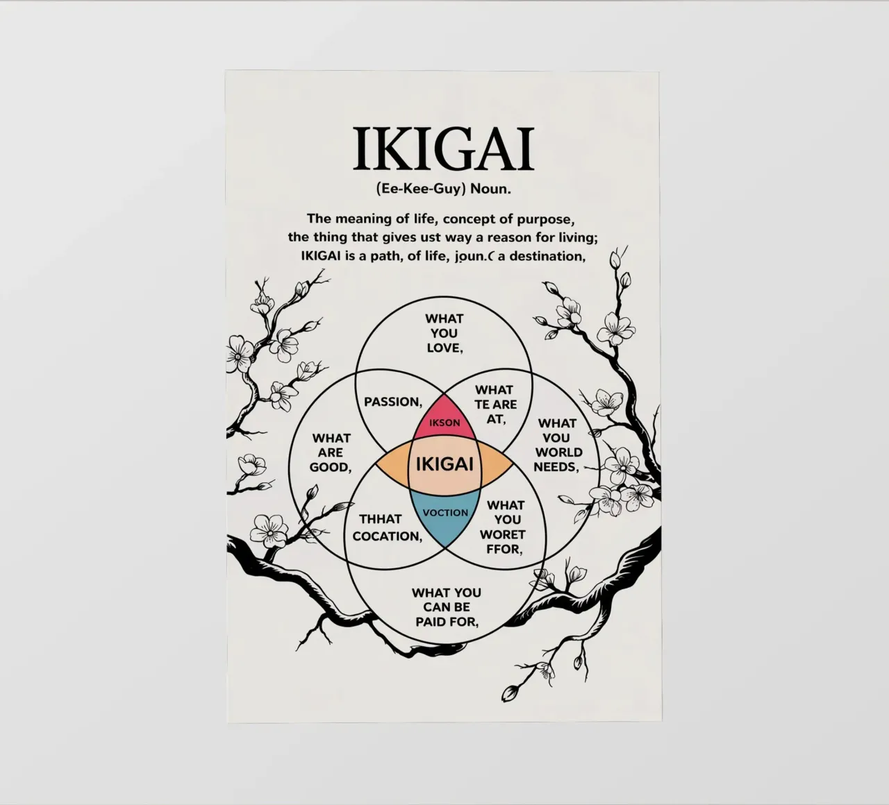 Definizione della parola Ikigai pellicola backlit da Dale Edward YoungJr