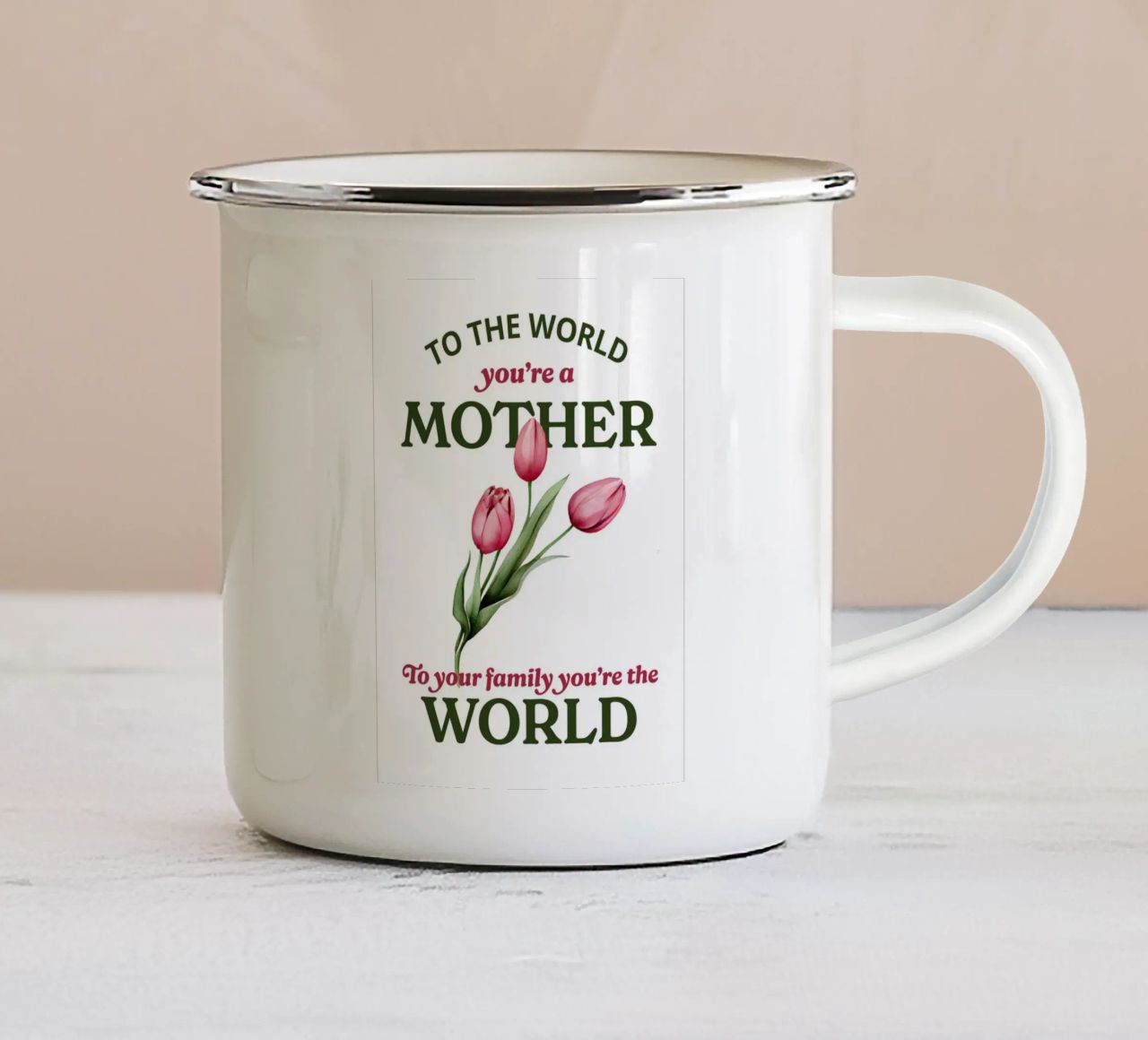 To the world you're a mother tazza in smalto da ramosashop