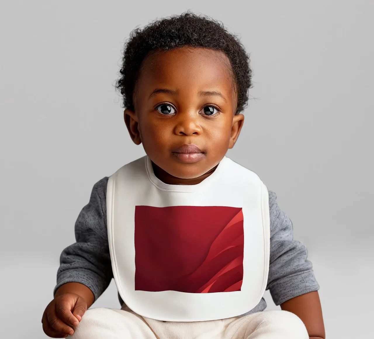 Abstract red background design with flowing shapes baby bib by DesignDoodle