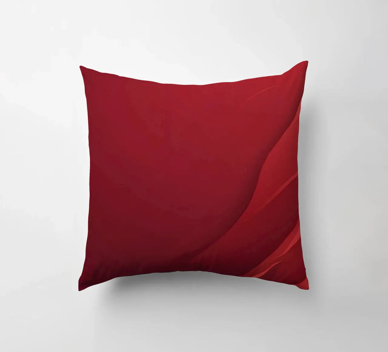 Abstract red background design with flowing shapes decorative cushion by DesignDoodle