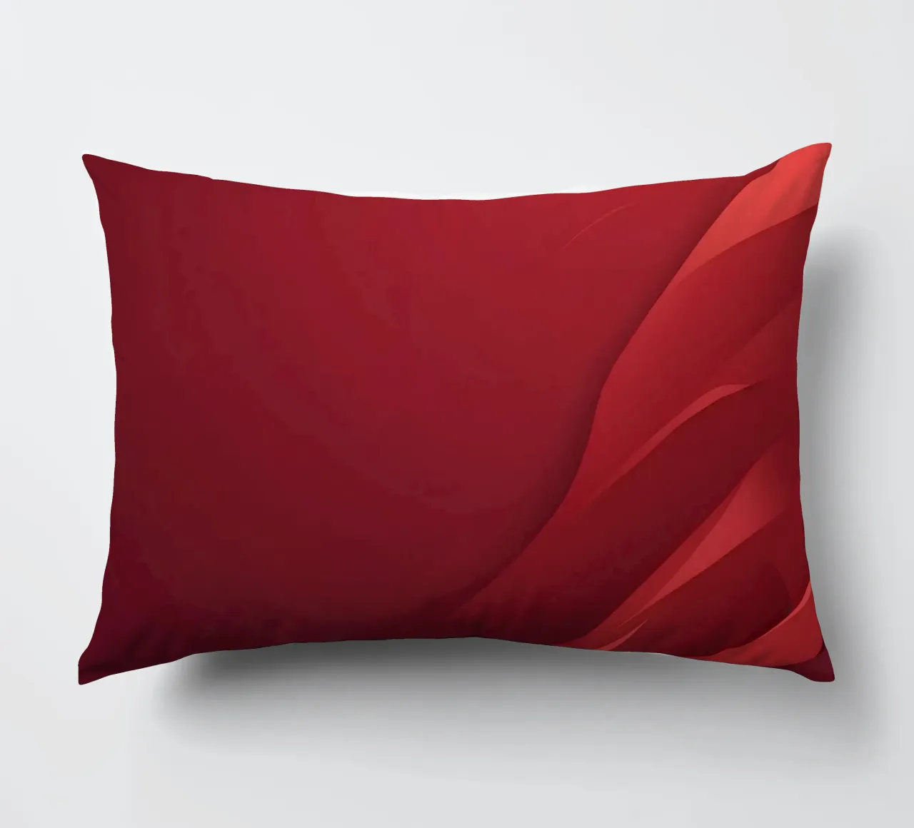 Abstract red background design with flowing shapes decorative cushion by DesignDoodle