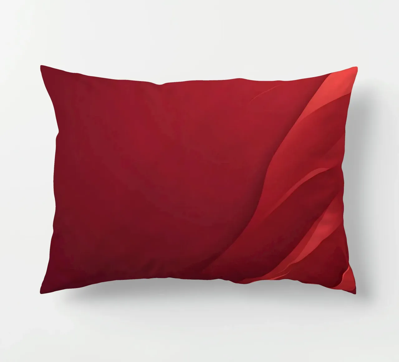 Abstract red background design with flowing shapes decorative cushion by DesignDoodle