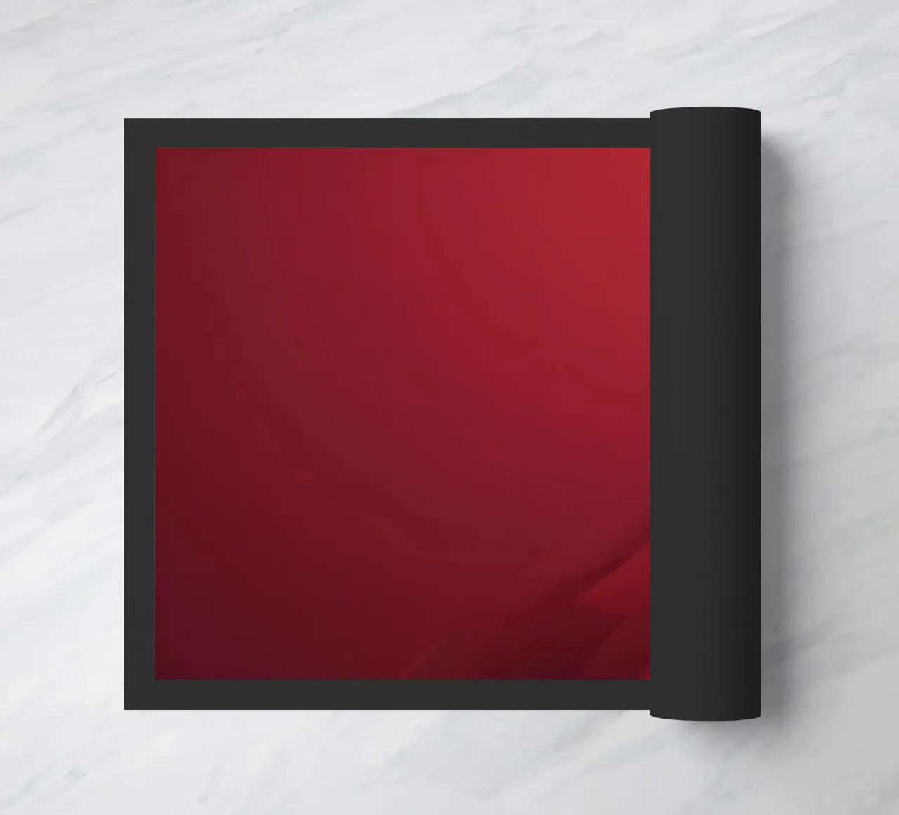 Abstract red background design with flowing shapes doormat by DesignDoodle