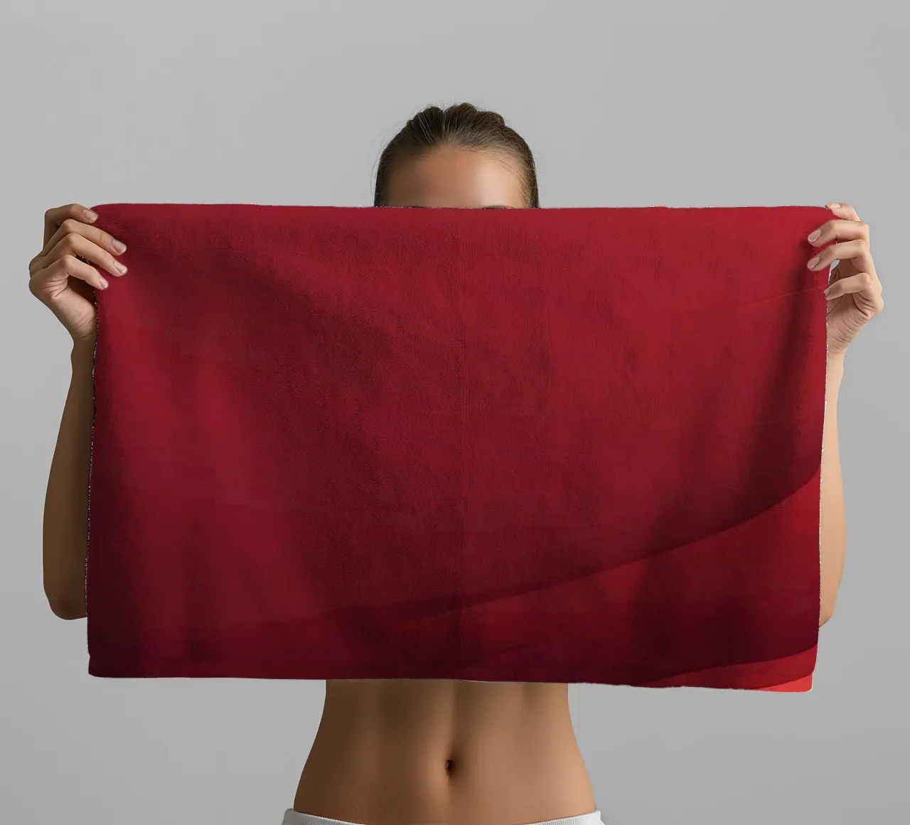 Abstract red background design with flowing shapes towel by DesignDoodle