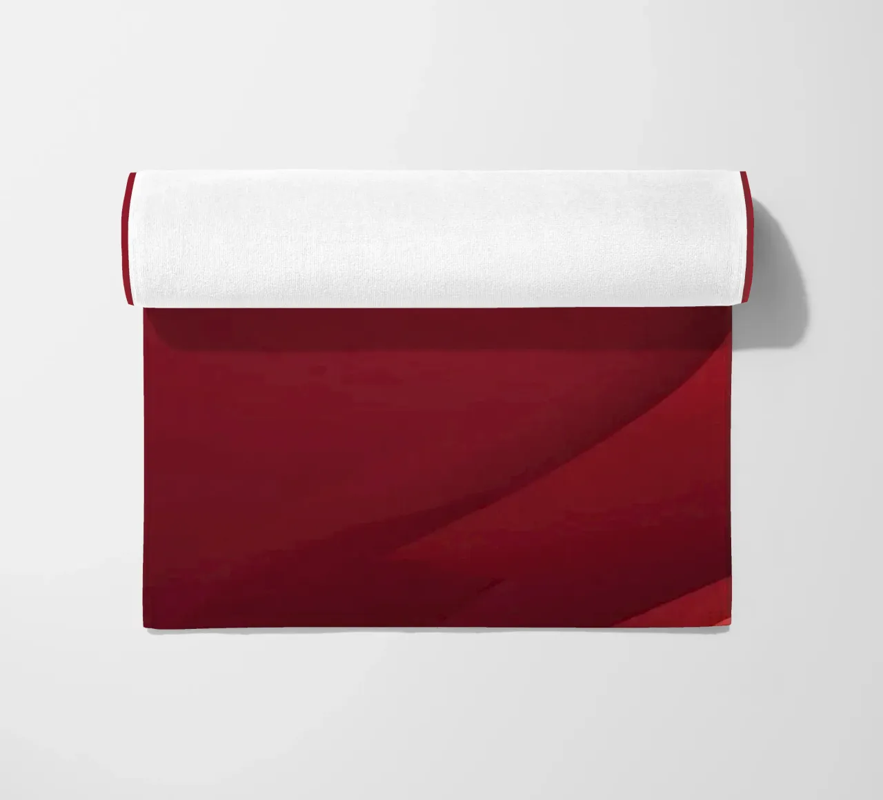 Abstract red background design with flowing shapes beach towel by DesignDoodle