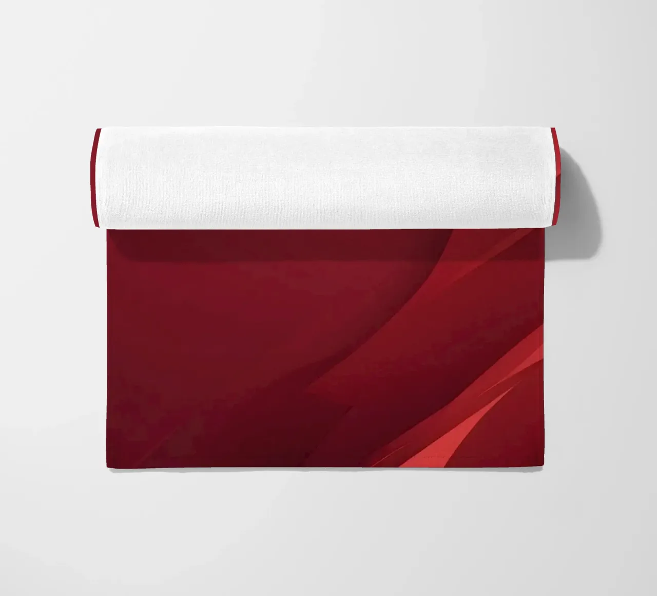 Abstract red background design with flowing shapes beach towel by DesignDoodle