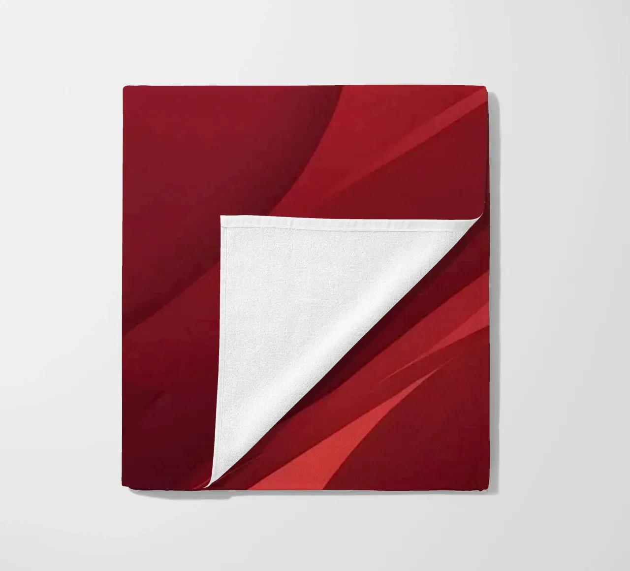 Abstract red background design with flowing shapes beach towel by DesignDoodle