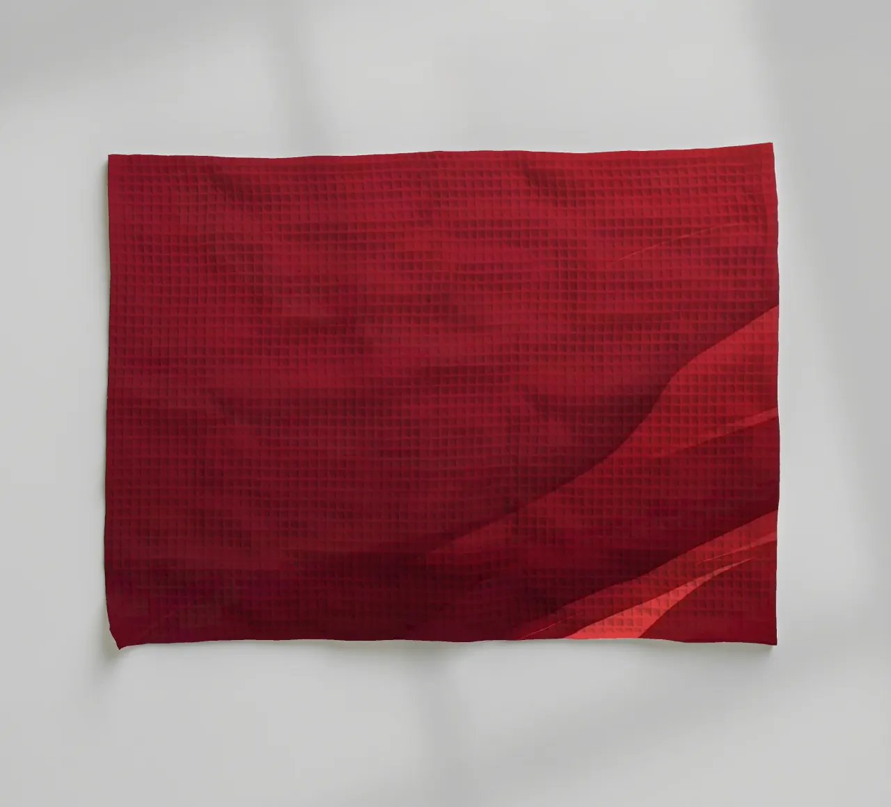 Abstract red background design with flowing shapes tea towel by DesignDoodle