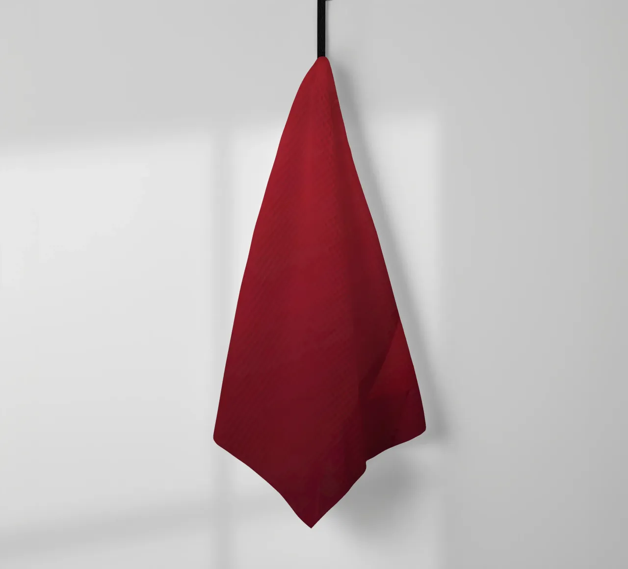 Abstract red background design with flowing shapes tea towel by DesignDoodle