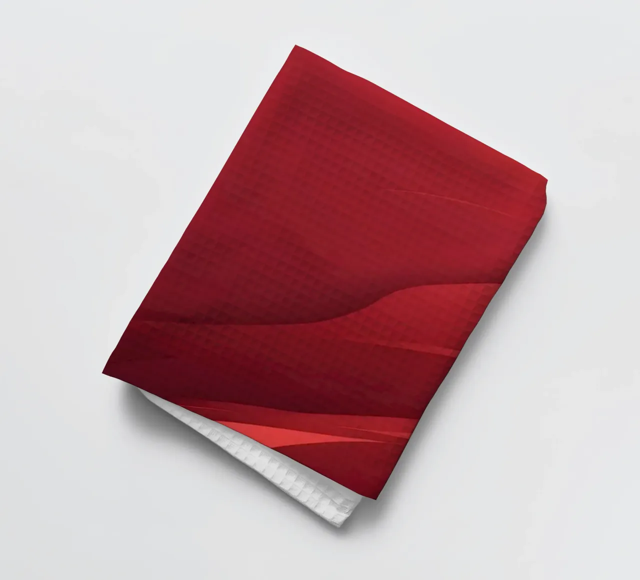 Abstract red background design with flowing shapes tea towel by DesignDoodle