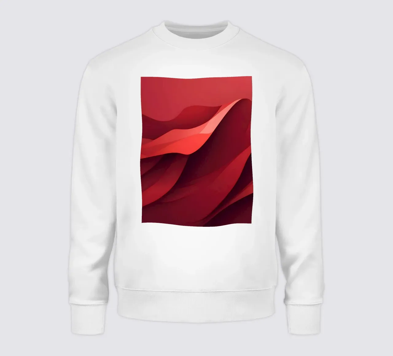 Abstract red waves create a dynamic and engaging wallpaper sweatshirt by DesignDoodle