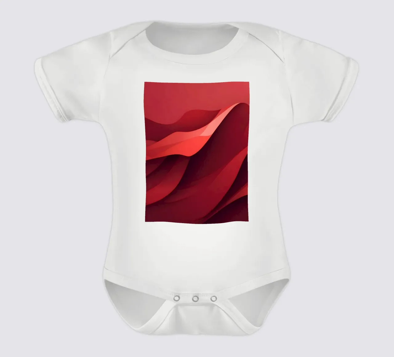Abstract red waves create a dynamic and engaging wallpaper short-sleeve baby romper by DesignDoodle