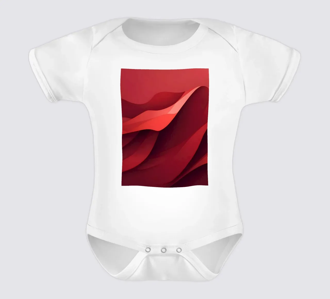 Des vagues rouges abstraites créent un papier peint dynamique et attrayant. body bébé de DesignDoodle