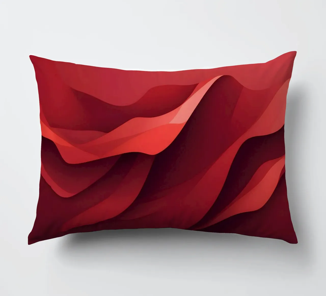 Abstract red waves create a dynamic and engaging wallpaper decorative cushion by DesignDoodle