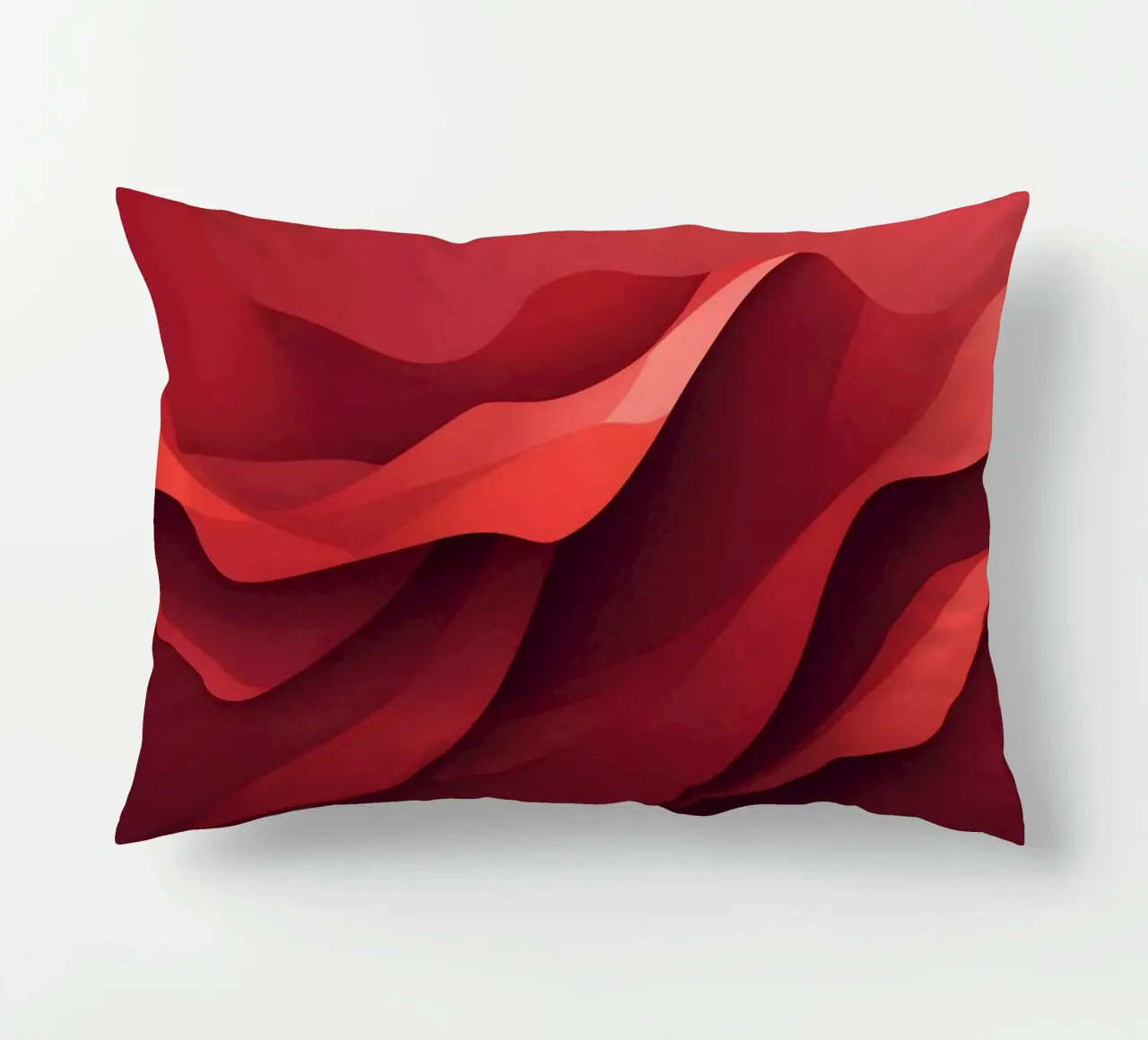 Abstract red waves create a dynamic and engaging wallpaper decorative cushion by DesignDoodle