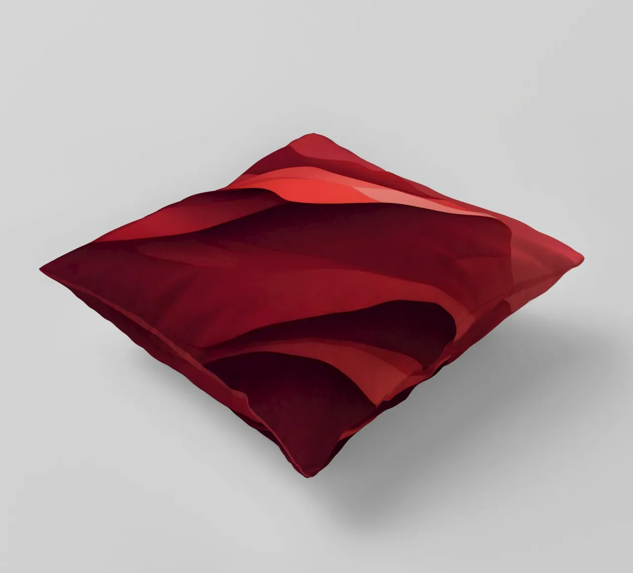Abstract red waves create a dynamic and engaging wallpaper decorative cushion by DesignDoodle