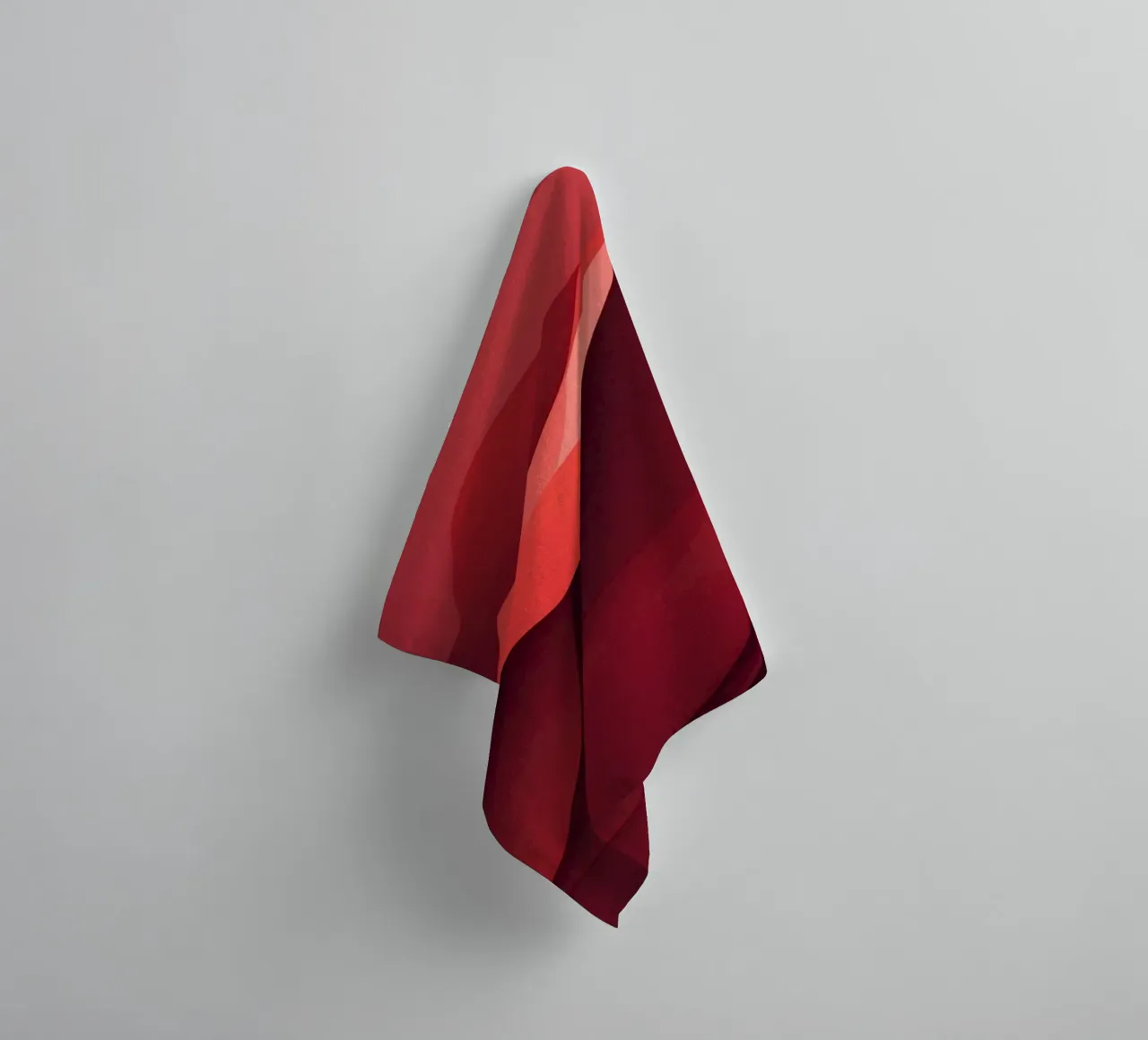 Abstract red waves create a dynamic and engaging wallpaper towel by DesignDoodle