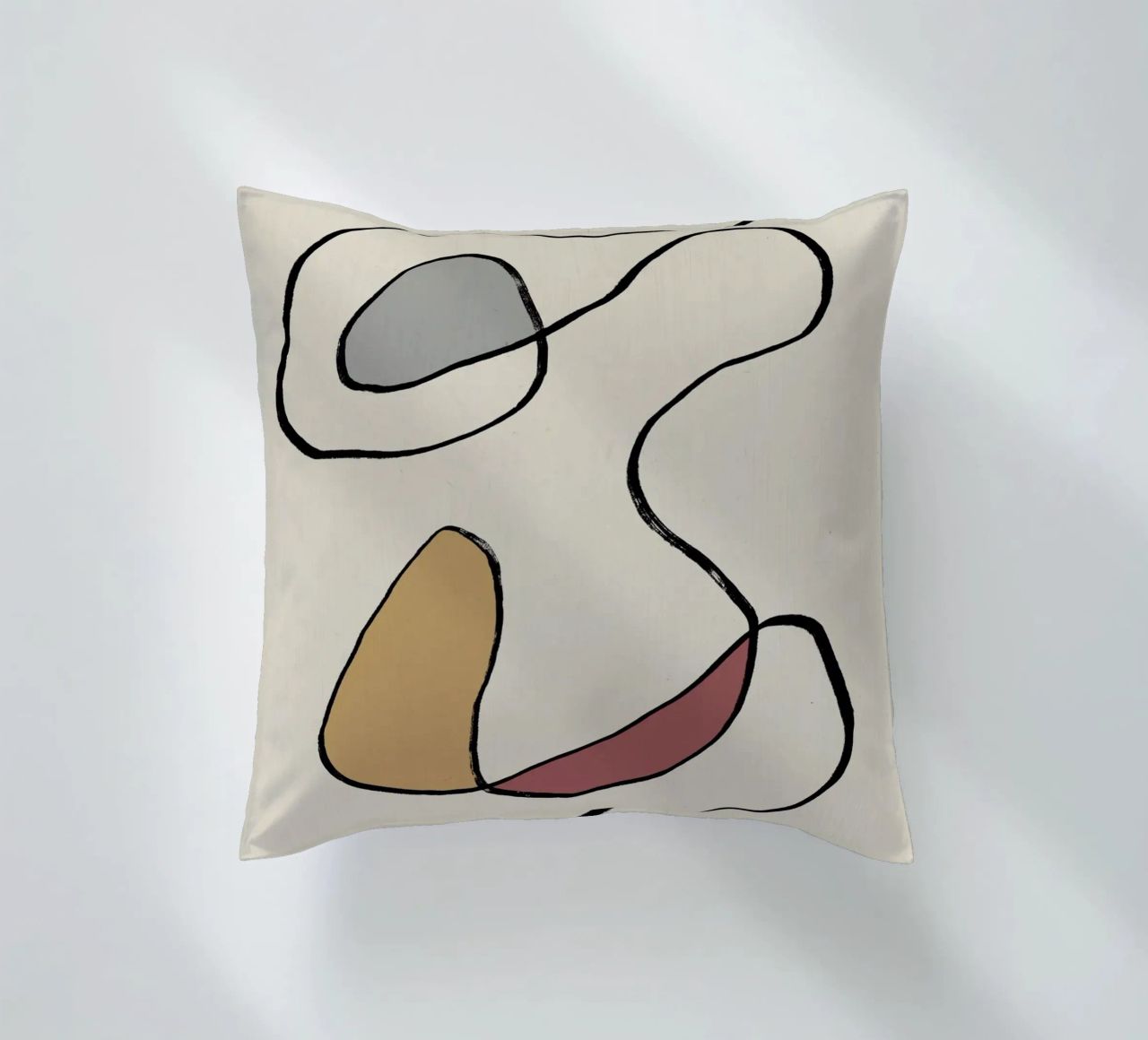Minimal graceful line art abstract 04 cuscino da Little Dean