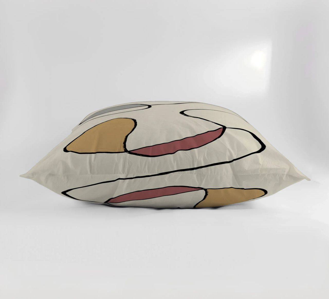 Minimal graceful line art abstract 04 cuscino da Little Dean