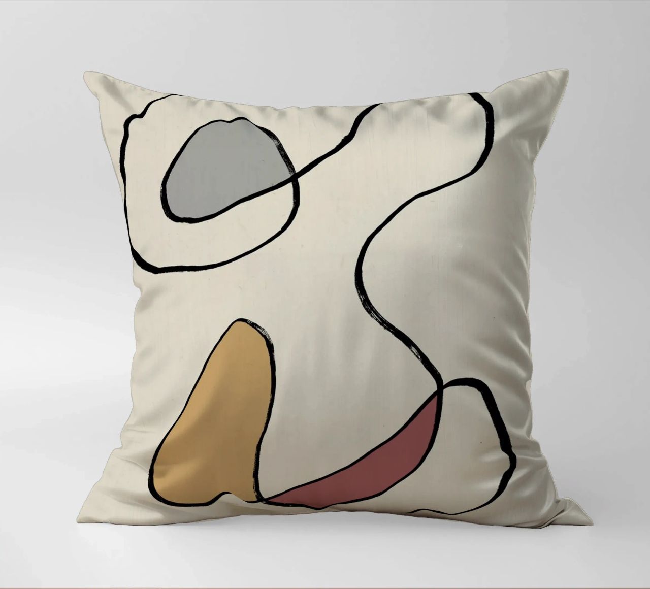 Minimal graceful line art abstract 04 cuscino da Little Dean