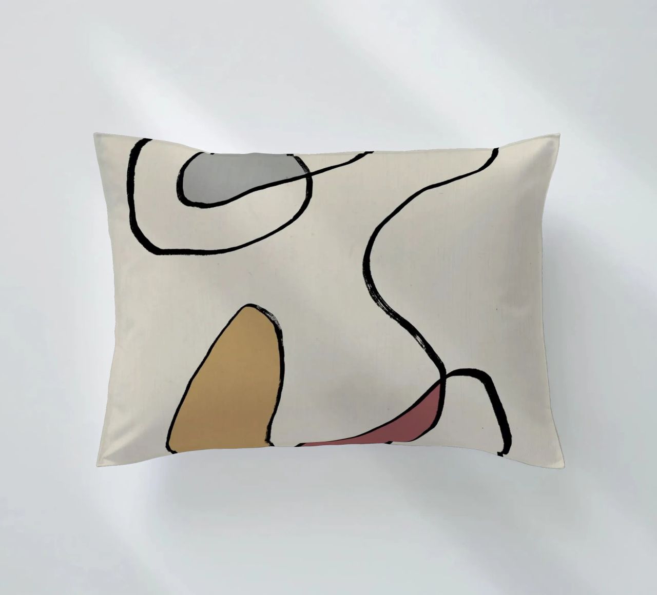Minimal graceful line art abstract 04 cuscino da Little Dean