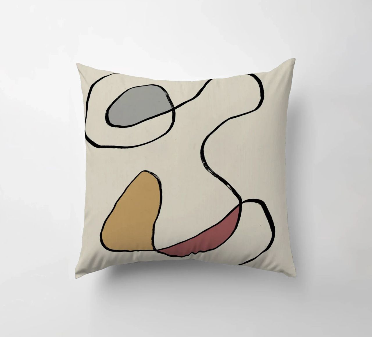 Minimal graceful line art abstract 04 cuscino da Little Dean