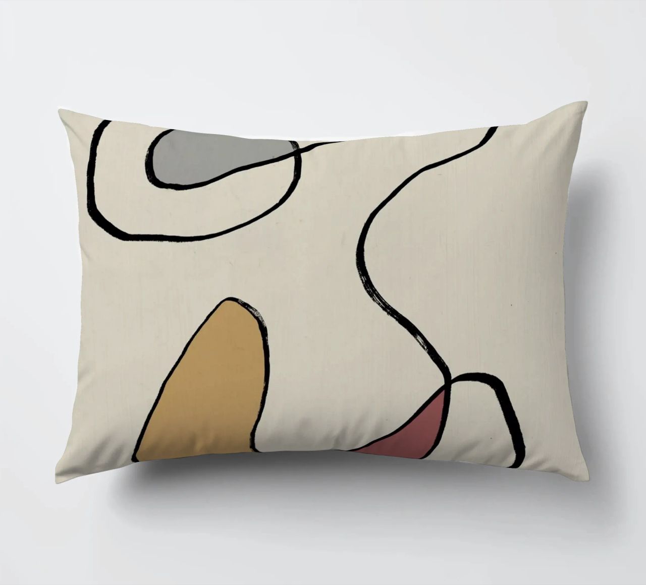 Minimal graceful line art abstract 04 cuscino da Little Dean