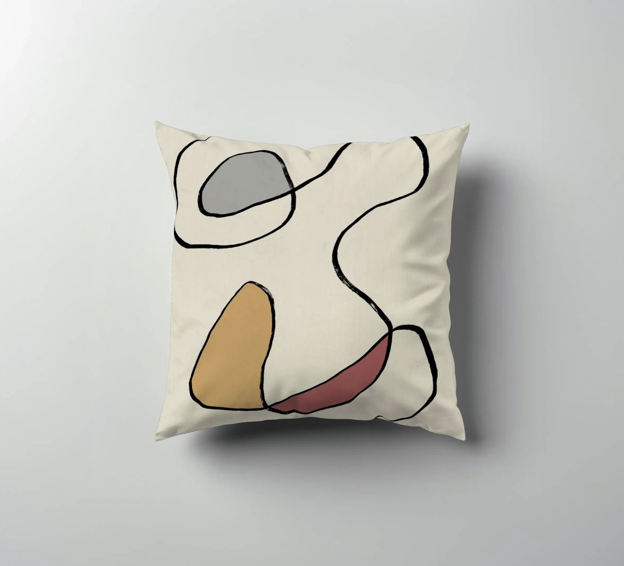 Minimal graceful line art abstract 04 cuscino da Little Dean