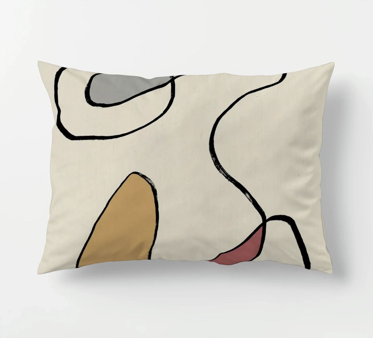 Minimal graceful line art abstract 04 cuscino da Little Dean