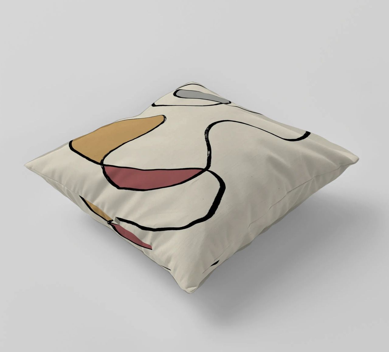 Minimal graceful line art abstract 04 cuscino da Little Dean