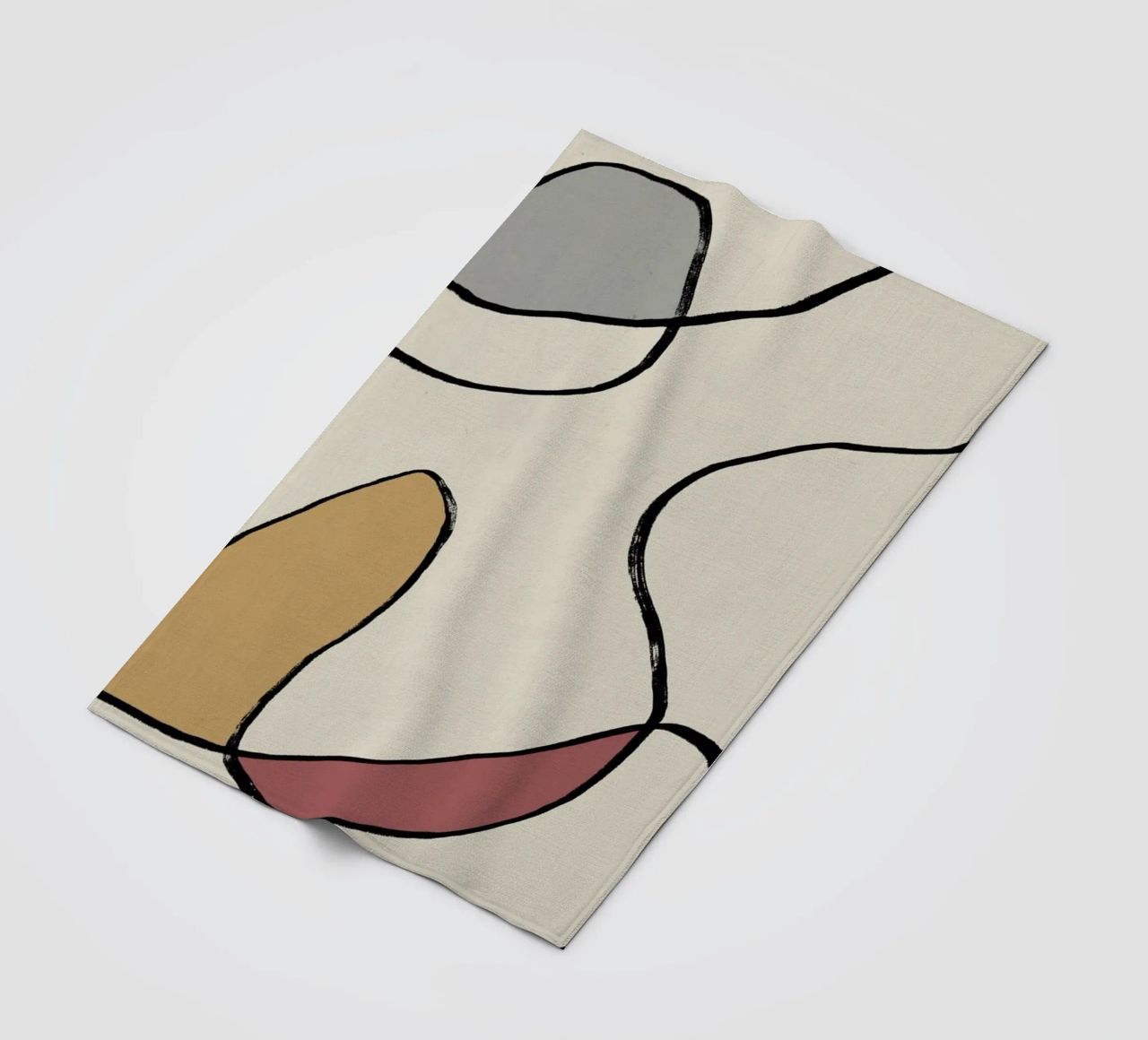 Minimal graceful line art abstract 04 coperta in pile da Little Dean