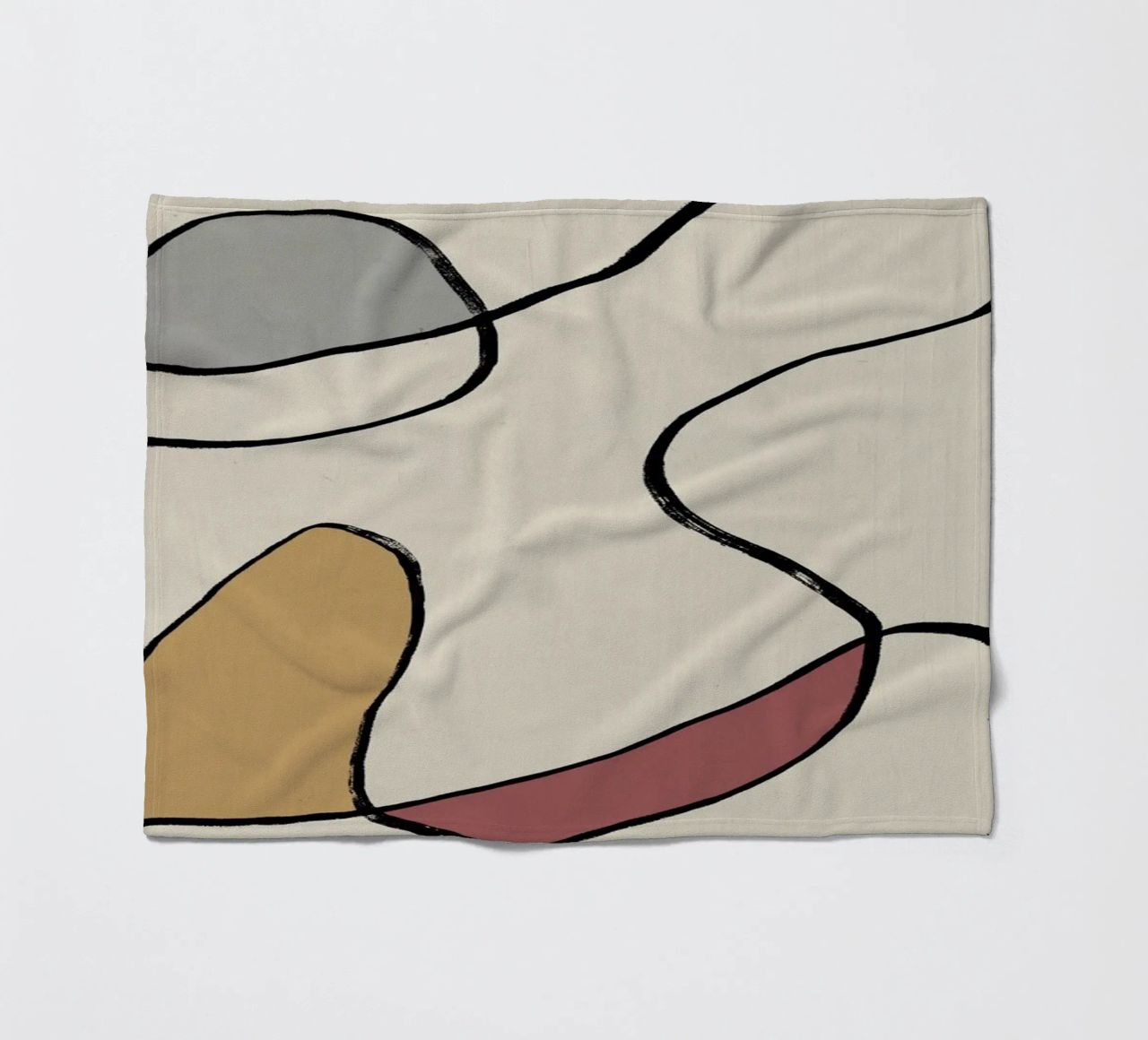 Minimal graceful line art abstract 04 coperta in pile da Little Dean