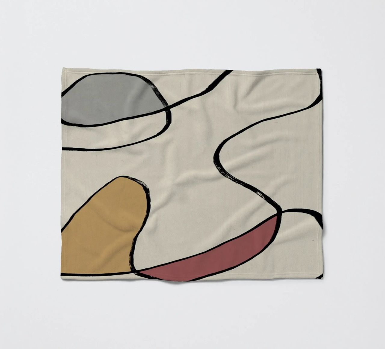 Minimal graceful line art abstract 04 coperta in pile da Little Dean