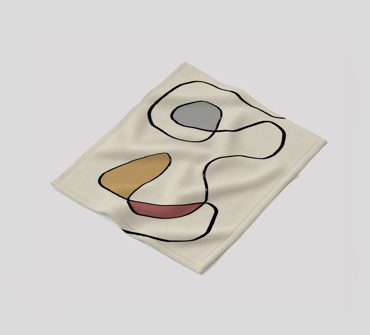 Minimal graceful line art abstract 04 coperta in pile da Little Dean