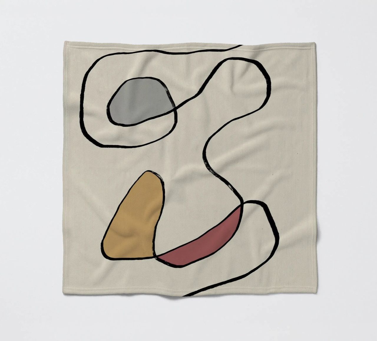 Minimal graceful line art abstract 04 coperta in pile da Little Dean