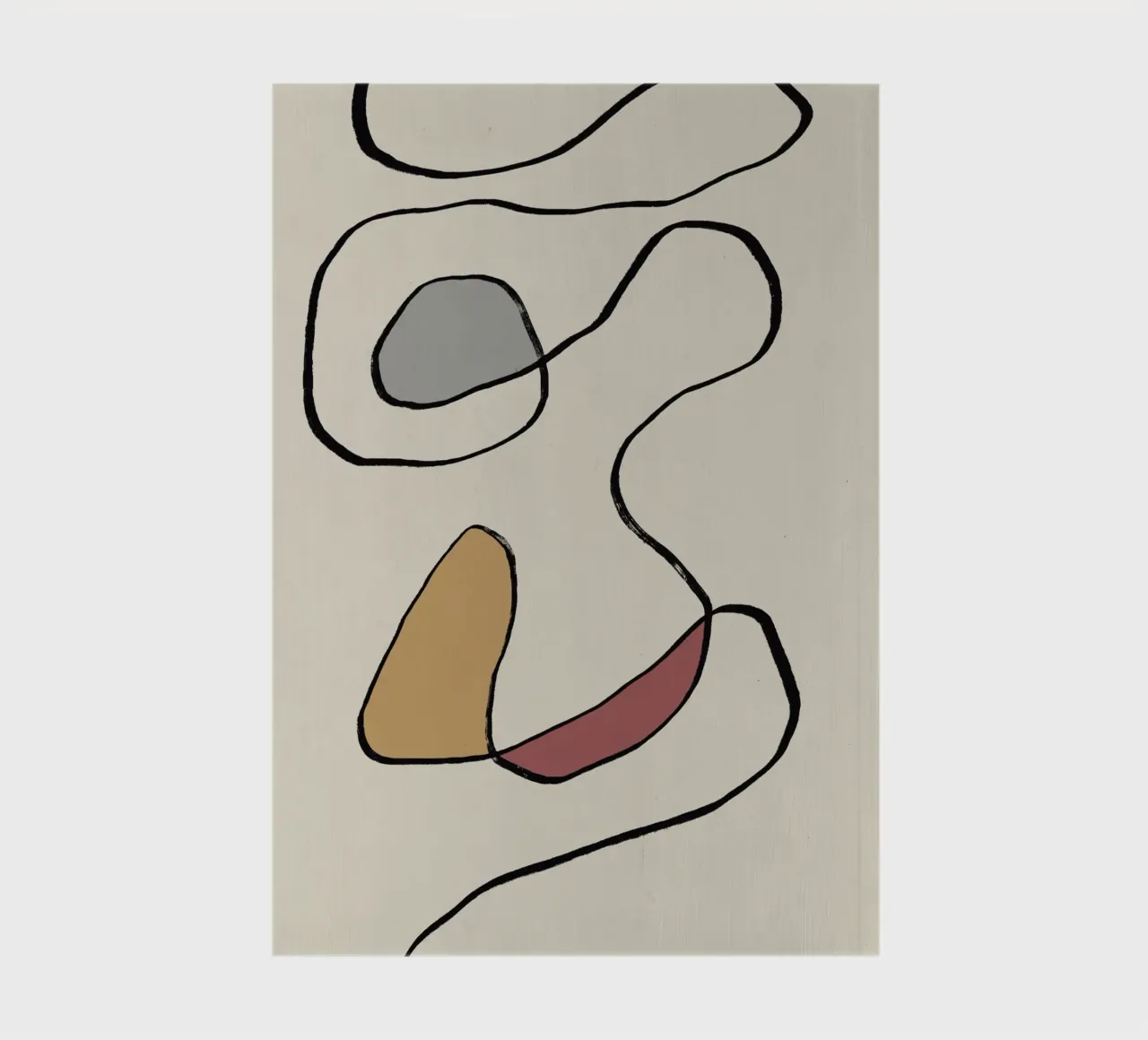 Minimal graceful line art abstract 04 notebook by Little Dean
