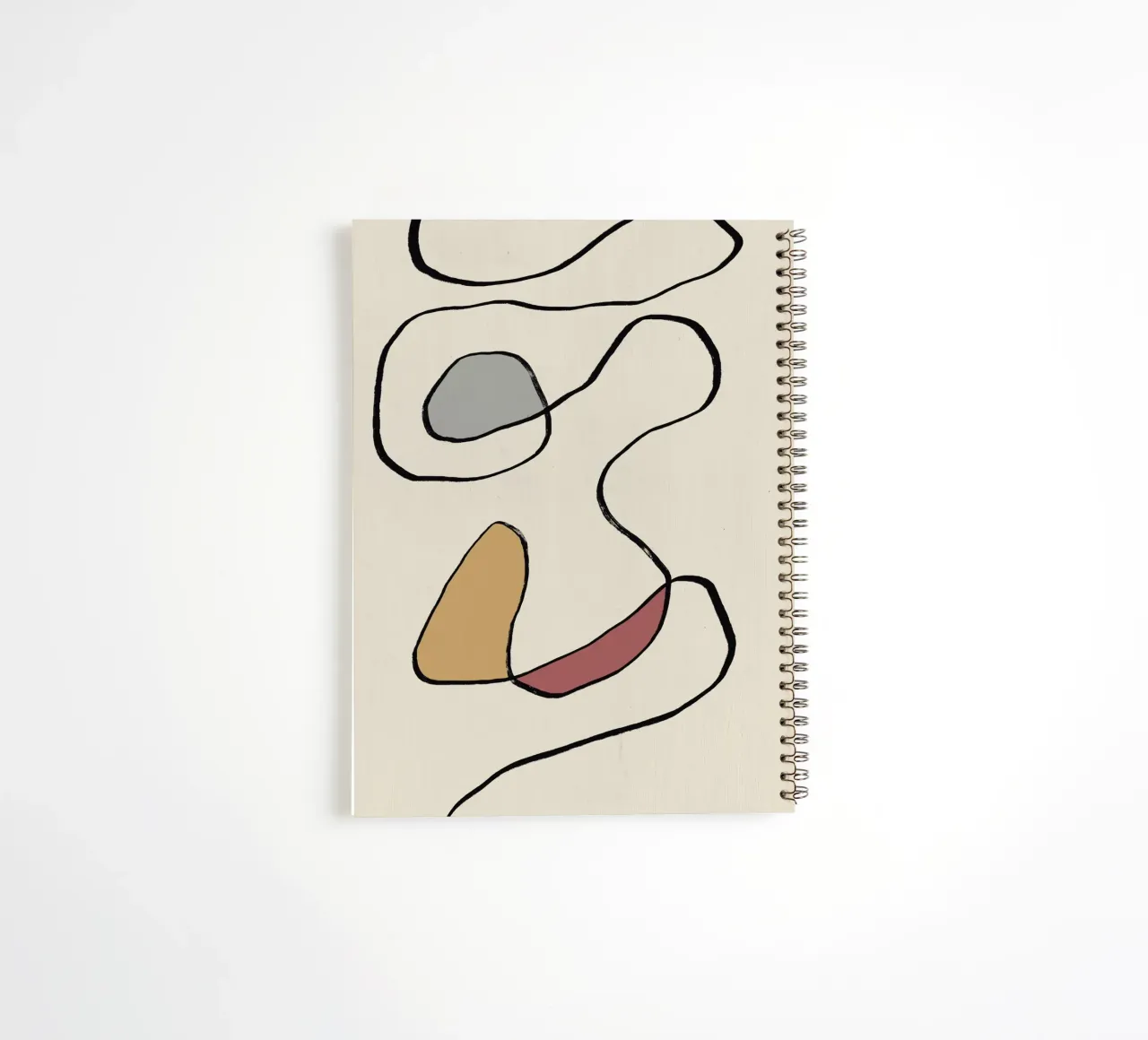 Minimal graceful line art abstract 04 spiral notebook by Little Dean