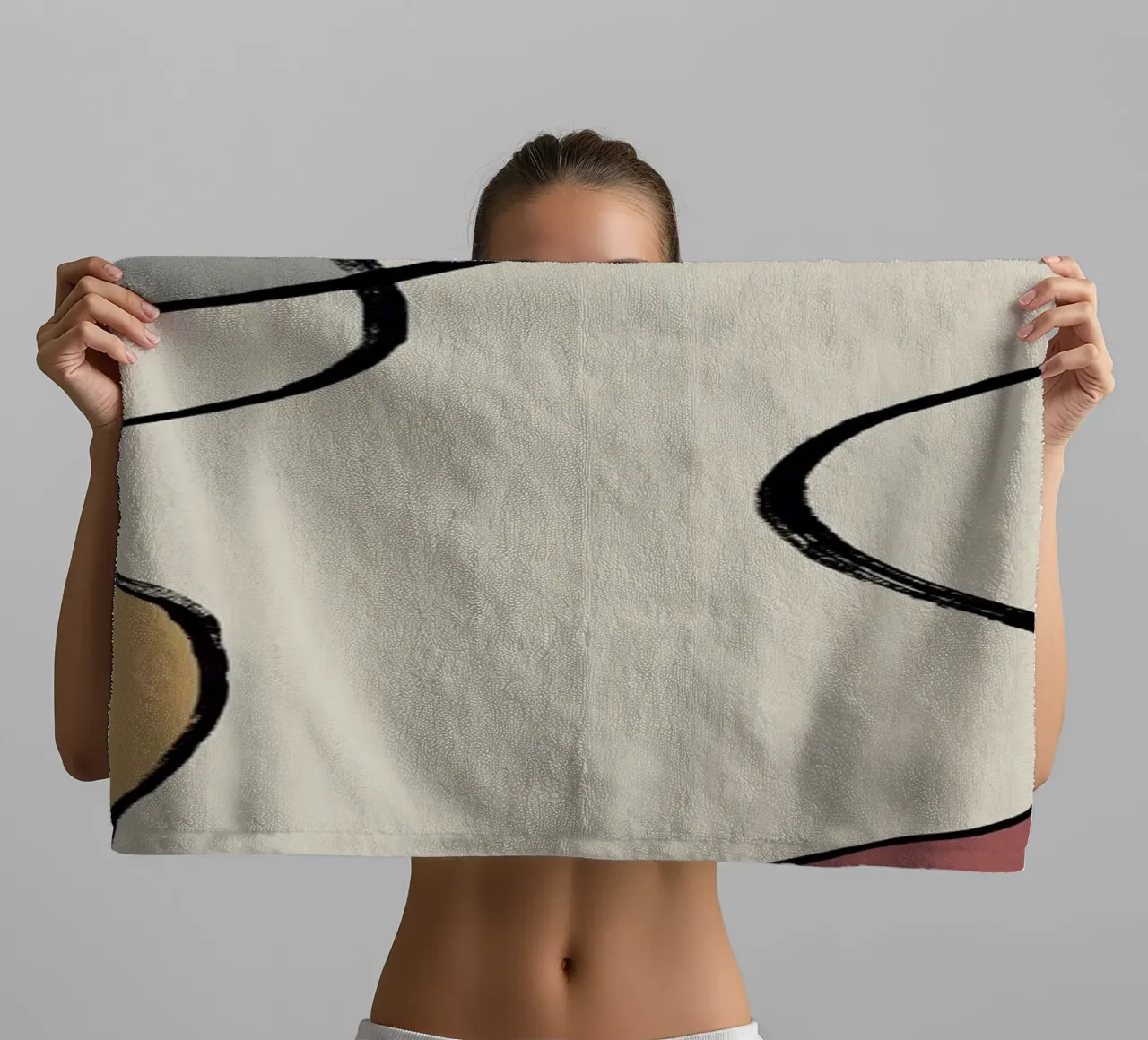 Minimal graceful line art abstract 04 asciugamano da bagno da Little Dean