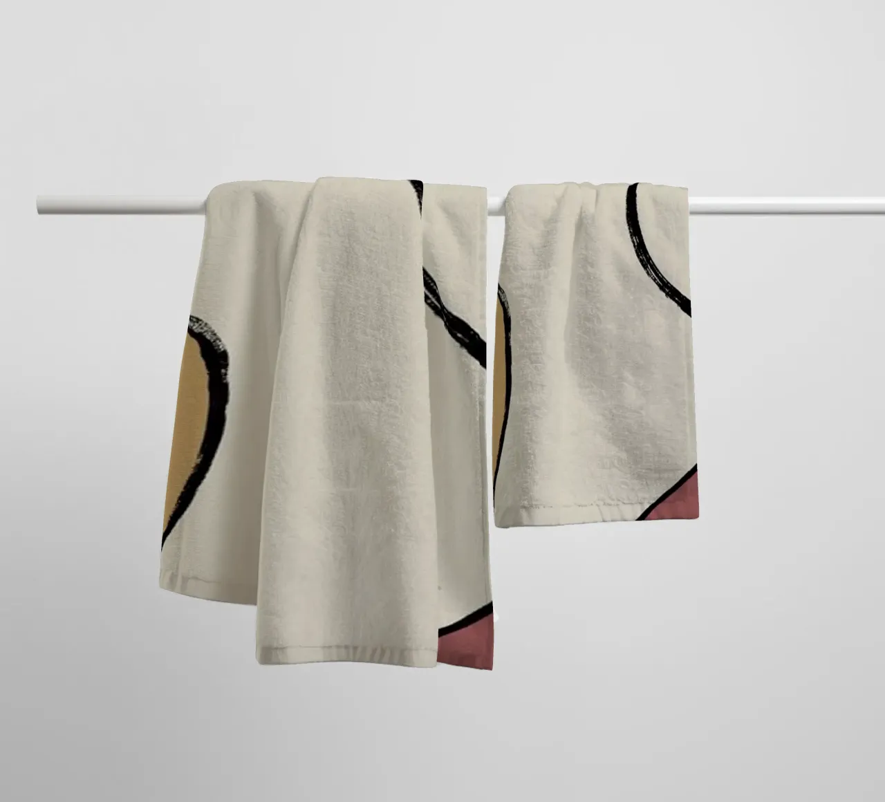 Minimal graceful line art abstract 04 asciugamano da bagno da Little Dean