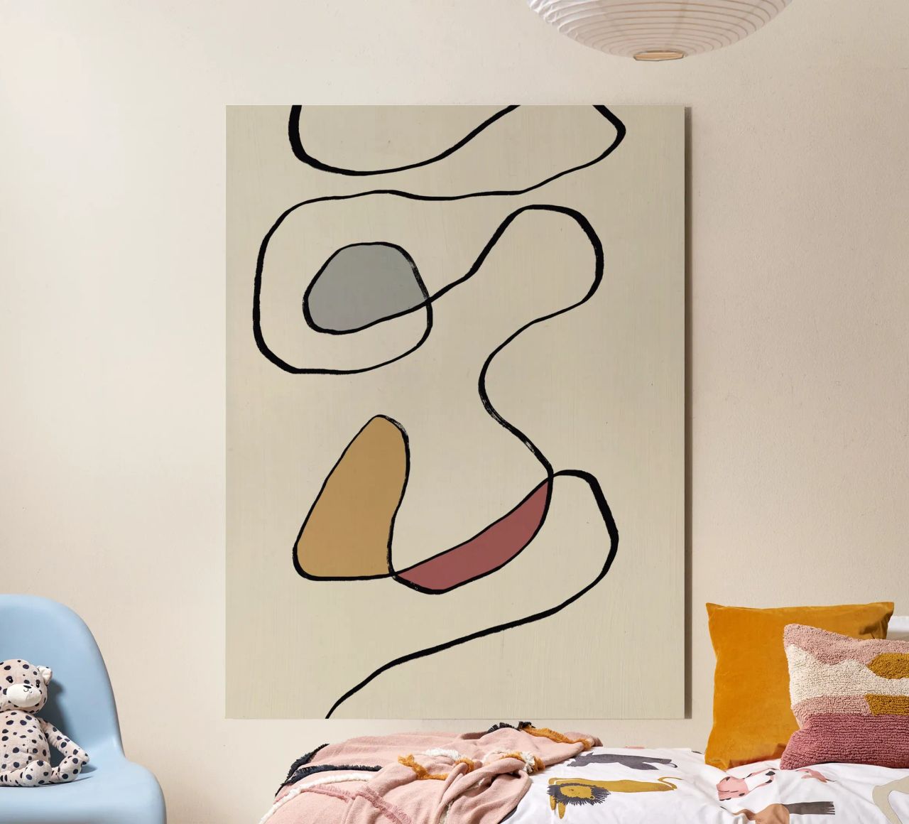 Minimal graceful line art abstract 04 alluminio dibond da Little Dean