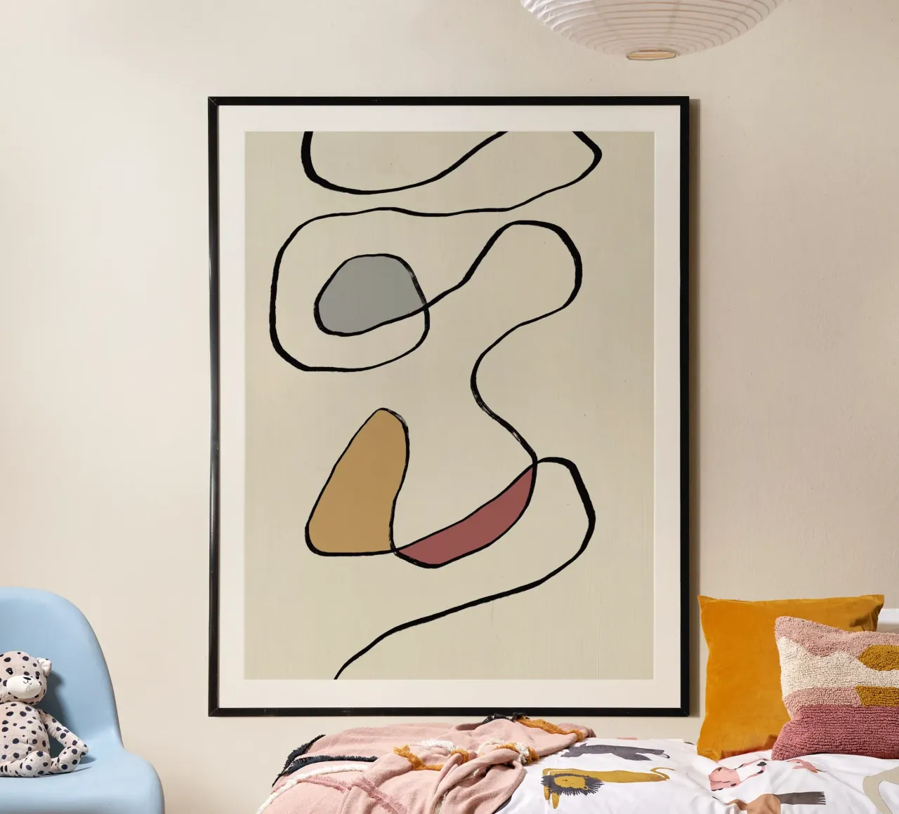 Minimal graceful line art abstract 04 poster da Little Dean